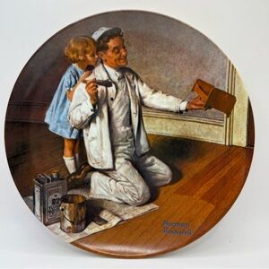 Knowles Norman Rockwell The Painter Porcelain Plate 8.6”